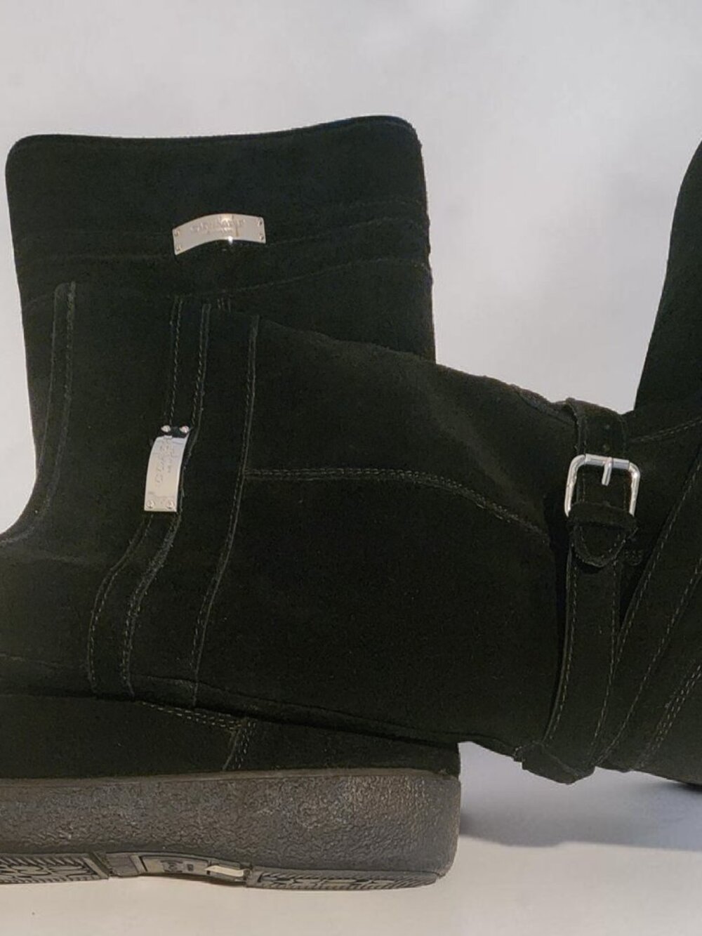 Coach Black Suede Mid-Calf Boots – Size 9B - Picture 4 of 10